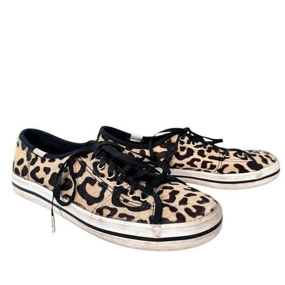 Keds x Kate Spade New York Kickstart Leopard Print Lace-Up Sneakers. - Picture 1 of 15